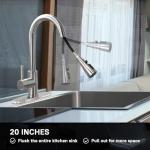 WEWE Single Handle High Arc Brushed Nickel Pull Out Kitchen Faucet,Single Level Stainless Steel Kitchen Sink Faucets with Pull Down Sprayer,Suitable for Laundry Rv Bar