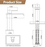 Fransiton Black Waterfall Bathroom Faucet Lavatory Single Handle 1 or 3 Hole Bathroom Sink Faucet Washbasin Faucet with Deck and Pop-up Drain