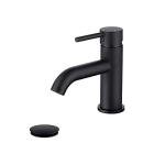 JAKARDA Single Handle Black Bathroom Faucet with Metal Drain Assembly and Escutcheon, Matte Black (Matte Black-JO1)
