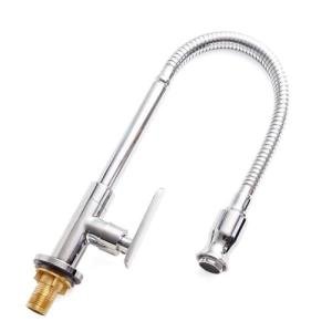 Inchant Single Lever Flexible Pull Out Kitchen Water Tap Sink Faucet Single-Tube Cold Water Basin Taps Vanity Vessel Faucets Deck Mount Chrome Finish