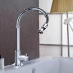 Inchant Single Lever Flexible Pull Out Kitchen Water Tap Sink Faucet Single-Tube Cold Water Basin Taps Vanity Vessel Faucets Deck Mount Chrome Finish