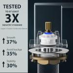 FORIOUS Bathroom Faucets 3 Hole,Matte Black 8 Inch Widespread Bathroom Sink Faucet Waterfall Spout, with Pop Up Drain and Water Supply, Suitable for Vanity Rv Commercial Lavatory Restroom