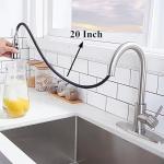 VCCUCINE Kitchen Faucet with Pull Down Sprayer, Brushed Nickel Faucet for Kitchen Sink, Small High Arc RV Stainless Steel Single Handle Pull Out Kitchen Sink Faucet，QYTVC002L-D-2
