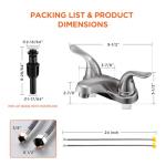 KPWATER Bathroom Sink Faucets 2/3 Hole,Brushed Nickel Dual Handles 4 inch Plastic Plating Over Bathroom Faucet with Pop-up Drain and 2 Supply Hoses for Apartment Rvs Sink Vanity