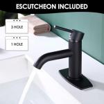 JAKARDA Single Handle Black Bathroom Faucet with Metal Drain Assembly and Escutcheon, Matte Black (Matte Black-JO1)