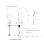 Havin Gold Kitchen Faucet with Pull Down Sprayer, High Arc Stainless Steel Material, with cUPC Ceramic Cartridge,Without Deck Plate,Fit for 1 Hole Kitchen Sink or Laundry Sink,Brushed Gold,HV501G