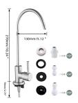 Drinking Water Faucet,Easy to Install Sink Water RO Faucet,Lead-Free Reverse Osmosis Faucets for Kitchen Bar Sink,Brushed Nickel SUS304 Stainless Steel