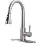 VCCUCINE Kitchen Faucet with Pull Down Sprayer, Brushed Nickel Faucet for Kitchen Sink, Small High Arc RV Stainless Steel Single Handle Pull Out Kitchen Sink Faucet，QYTVC002L-D-2