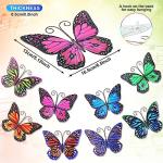 8 Pieces Metal Butterfly Wall Art Decor, 3D Butterfly Hanging Wall Decor Sculpture for Balcony Patio Living Room Garden Outdoor Fence Decoration(Lovely Style)