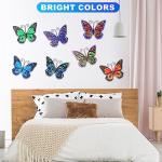 8 Pieces Metal Butterfly Wall Art Decor, 3D Butterfly Hanging Wall Decor Sculpture for Balcony Patio Living Room Garden Outdoor Fence Decoration(Lovely Style)