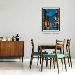 Podafu Japanese Tokyo Tea House Wall Art Poster - 12x16in Unframed Canvas Print for Bedroom Decor