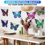 8 Pieces Metal Butterfly Wall Art Decor, 3D Butterfly Hanging Wall Decor Sculpture for Balcony Patio Living Room Garden Outdoor Fence Decoration(Lovely Style)