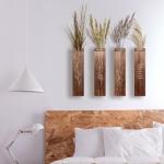 4 Pack Wood Indoor Wall Planter, Modern Boho Wall Decor for Living Room Bedroom, Farmhouse Pocket Vases for Dried Flowers and Faux Greenery Plants - Brown