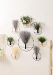 Pretty Jolly Boho Wall Decor, Wall-Mounted Metal Art, Hanging Artificial Pampas Display, Living Room, Bedroom, Bathroom, Diningroom, Fake Faux Plant 2 Pack Black Brown