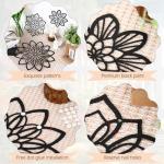Zzbakress 3 Pieces Metal Flowers Wall Decor, Black Wall Decors, Flower Art Wall Decor Farmhouse Wall Decoration Multiple Flowers Hanging Decor for Bathroom Living Room Garden Office (Black Elegant)