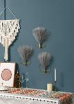 Pretty Jolly Boho Wall Decor, Wall-Mounted Metal Art, Hanging Artificial Pampas Display, Living Room, Bedroom, Bathroom, Diningroom, Fake Faux Plant 2 Pack Black Brown