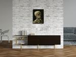 Wieco Art Skull of a Skeleton with Burning Cigarette, 1886 by Vincent Van Gogh Canvas Wall Art for Home Decor and Wall Decor Post-impressionism Canvas Prints Pictures Artwork