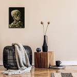 Wieco Art Skull of a Skeleton with Burning Cigarette, 1886 by Vincent Van Gogh Canvas Wall Art for Home Decor and Wall Decor Post-impressionism Canvas Prints Pictures Artwork