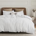 Bedsure White Duvet Cover Queen Size - Soft Double Brushed Bedding Set for Kids & Adults, Zipper Closure, 3 Pieces, Includes 1 Duvet Cover (90"x90") & 2 Pillow Shams, NO Comforter