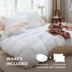 Bedsure White Duvet Cover Queen Size - 3 Pieces Prewashed Cotton-Like Extra Soft Bedding Set, Includes 1 Duvet Cover 90x90 Inches with Zipper Closure & 2 Pillow Shams, Comforter Not Included