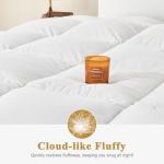 TOPGREEN 100% Organic Feather Down Comforter King Size, Luxury Extra-Fluffy Duvet Insert, All Season Bed Comforter with Ultra-Soft Organic Cotton Case (106x90 Inch, Ivory White)