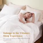 TOPGREEN 100% Organic Feather Down Comforter King Size, Luxury Extra-Fluffy Duvet Insert, All Season Bed Comforter with Ultra-Soft Organic Cotton Case (106x90 Inch, Ivory White)