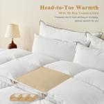 TOPGREEN 100% Organic Feather Down Comforter King Size, Luxury Extra-Fluffy Duvet Insert, All Season Bed Comforter with Ultra-Soft Organic Cotton Case (106x90 Inch, Ivory White)