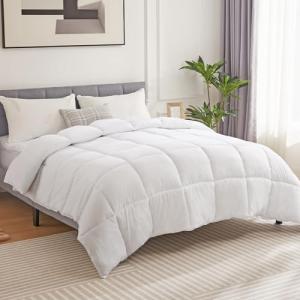 Sweetcrispy Comforter and Duvet Insert Queen Size - All Season Down Alternative Comforters Hotel Blanket with Corner Tabs, Box Stitched Comforter, Bedding for Kids, Teens, and Adults, 88" x 88"