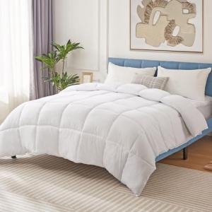 DUMOS Comforter and Duvet Insert King Size, 102" x 90" All Season Alternative Duvet Insert with Corner Tabs, Machine Washable Quilted Hotel Comforter, Bedding for Women/Men, White