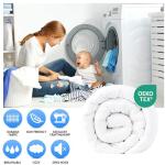 EASELAND Queen Size Down Alternative Comforter - Quilted Duvet Insert for All Seasons, Soft Lightweight with Corner Tabs, Summer Winter Warm Bedding, White 88×88 Inches