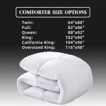 DOWNCOOL Comforters Queen Size, Duvet Insert, White All Season Duvet, Lightweight Quilt, Down Alternative Hotel Comforter with Corner Tabs (White, Queen 88x92 Inches)