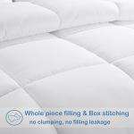 EASELAND Queen Size Down Alternative Comforter - Quilted Duvet Insert for All Seasons, Soft Lightweight with Corner Tabs, Summer Winter Warm Bedding, White 88×88 Inches