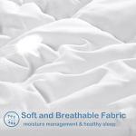 EASELAND Queen Size Down Alternative Comforter - Quilted Duvet Insert for All Seasons, Soft Lightweight with Corner Tabs, Summer Winter Warm Bedding, White 88×88 Inches