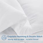 EASELAND Queen Size Down Alternative Comforter - Quilted Duvet Insert for All Seasons, Soft Lightweight with Corner Tabs, Summer Winter Warm Bedding, White 88×88 Inches