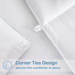 EASELAND Queen Size Down Alternative Comforter - Quilted Duvet Insert for All Seasons, Soft Lightweight with Corner Tabs, Summer Winter Warm Bedding, White 88×88 Inches