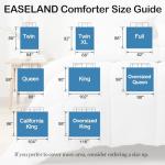 EASELAND Queen Size Down Alternative Comforter - Quilted Duvet Insert for All Seasons, Soft Lightweight with Corner Tabs, Summer Winter Warm Bedding, White 88×88 Inches