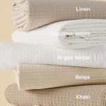 Bedsure Cotton Duvet Cover Queen - 100% Cotton Waffle Weave Coconut White Duvet Cover Queen Size, GentleSoft™ and Breathable Bedding Set for All Season, 3 Pieces, 90"x90"