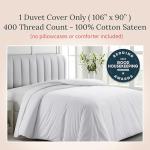 California Design Den Duvet Cover King Size Only - Winner Good Housekeeping Best Bedding Awards 2025, Premium 400 Thread Count Sateen, 100% Cotton Duvet Covers, Button Closure & Corner Ties - White