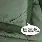 HIG 3pc Green Queen Size Comforter Set - All Season Reversible Down Alternative Comforter with Two Shams - Quilted Duvet Insert with Corner Tabs - Box Stitched Blanket - Breathable, Soft, Fluffy