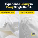Serta Goose Feathers Down Fiber Comforter Queen Size Duvet Insert,100% Cotton,Hotel Luxury Hypoallergenic Comforter 58oz All Season Medium Warmth 90 x 90 in White