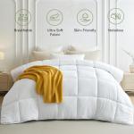L LOVSOUL Down Alternative Queen Comforter Duvet Insert,All Season Duvet Insert with Corner Tabs,White Comforter Queen Size 90x90Inches