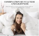 WhatsBedding White Queen Size Feather Down Fiber Comforter, Filled with Feather and Down Fiber, All Season Fluffy Ultra Soft 100% Cotton Duvet Insert, Luxury Hotel Bedding Style Comforter,90"x90"