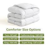 L LOVSOUL Down Alternative Queen Comforter Duvet Insert,All Season Duvet Insert with Corner Tabs,White Comforter Queen Size 90x90Inches