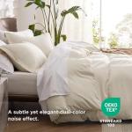 Bedsure Duvet Cover Queen Size - Soft Cationic Dyed Duvet Cover Set for Kids with Zipper Closure, 3 Pieces Bedding Set(Beige, 90"x90")