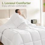 L LOVSOUL Down Alternative Queen Comforter Duvet Insert,All Season Duvet Insert with Corner Tabs,White Comforter Queen Size 90x90Inches