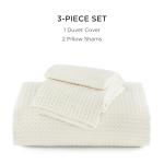 Bedsure Luxury Waffle Duvet Cover King Size - Textured Duvet Cover Set, Soft, Breathable Bedding Set (104"x90") with 2 Pillow Shams for All Season, Irovy White, Comforter Not Included