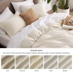 Bedsure Duvet Cover Queen Size - Soft Cationic Dyed Duvet Cover Set for Kids with Zipper Closure, 3 Pieces Bedding Set(Beige, 90"x90")