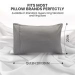 Utopia Bedding Pillow Cases Queen Size 2-Pack – Soft Brushed Microfiber – Envelope Closure – Perfect for Hospitals, Hotels, Guest Rooms – Oeko-TEX Certified, 20x30 Inches (Grey)