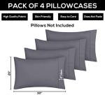 Utopia Bedding Queen Pillow Cases - 4 Pack - Envelope Closure - Soft Brushed Microfiber Fabric - Shrinkage and Fade Resistant Pillow Covers Queen Size 20 X 30 Inches (Queen, Grey)