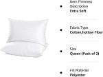 EIUE Hotel Collection Bed Pillows for Sleeping 2 Pack Queen Size，Pillows for Side and Back Sleepers,Super Soft Down Alternative Microfiber Filled Pillows,20 x 30 Inches
